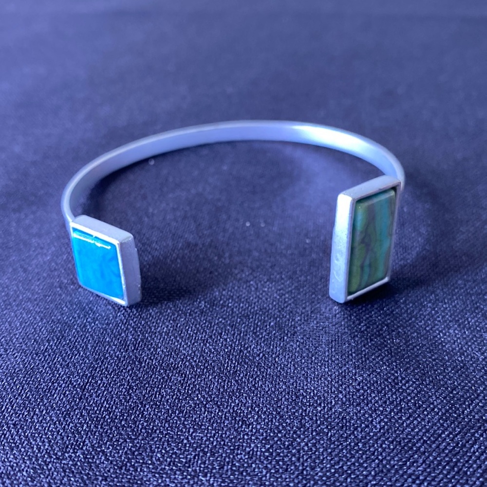 Faux Turquoise Stone Cuff Bangle